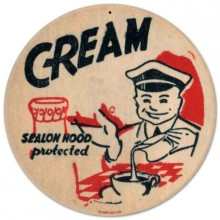 Vintage-Retro Cream Round Metal-Tin Sign