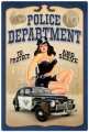 Vintage-Retro Police Department Pinup Metal-Tin Sign
