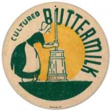 Vintage-Retro Buttermilk Round Metal-Tin Sign