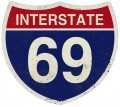 Retro Tin Sign Interstate 69 16 x 16 Inches