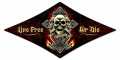 Vintage-Retro Live Free Skull Diamond Metal-Tin Sign