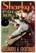 Vintage-Retro Pool Hall Metal-Tin Sign - Personalized