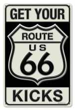 Vintage-Retro Route 66 Kicks Metal-Tin Sign