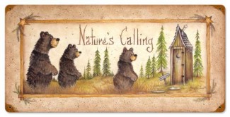 Vintage-Retro Natures Calling Metal-Tin Sign