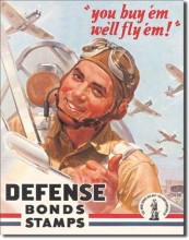Vintage Defense Bond Stamps Tin Sign