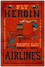 Retro Fly High Fly Heroin Tin Sign