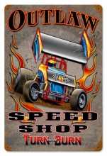 Vintage-Retro Outlaw Speed Shop Metal-Tin Sign