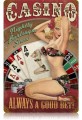 Vintage-Retro Casino Pinup Metal-Tin Sign