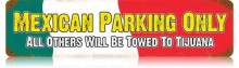 Vintage-Retro Mexican Parking Only Metal-Tin Sign