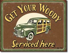 Retro Woody Serviced Tin Sign