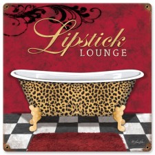 Vintage-Retro Lipstick Lounge Metal-Tin Sign