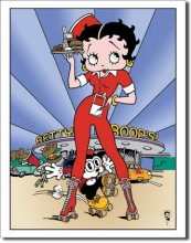 Retro Betty Boop Diner Metal Sign