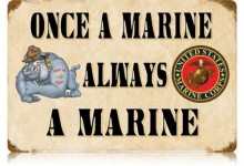 Vintage-Retro Once a Marine Metal-Tin Sign