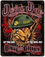 Vintage-Retro USMC Dog Metal-Tin Sign