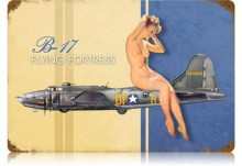 Vintage-Retro B-17 Nude Metal-Tin Sign