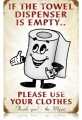 Vintage-Retro Towel Dispenser Metal-Tin Sign LARGE