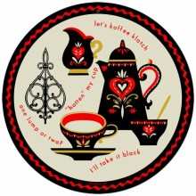 Vintage-Retro Coffee Klatch Round Metal-Tin Sign