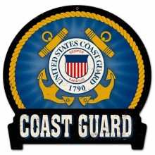 Vintage-Retro Coast Guard Round Banner Metal-Tin Sign