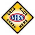 Vintage-Retro Drag Spoken Here Metal-Tin Sign