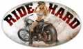Vintage-Retro Ride Hard Oval Metal-Tin Sign