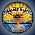 Vintage-Retro  Golden West Lighted Wall Clock