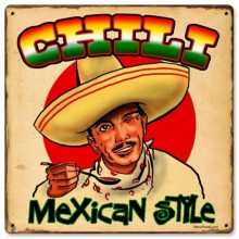 Vintage-Retro Chili Mexican Metal-Tin Sign