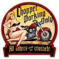 Vintage-Retro Chopper Parking Round Banner Metal-Tin Sign