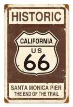 Vintage-Retro Historic Route 66 Metal-Tin Sign