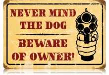 Vintage-Retro Beware of Owner Metal-Tin Sign