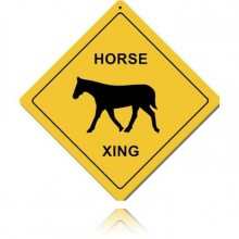 Vintage-Retro Horse Xing Round Metal-Tin Sign