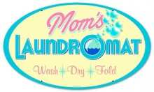 Vintage-Retro Moms Laundry Round Metal-Tin Sign