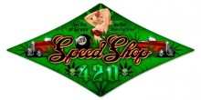 Vintage-Retro 420 Speed Shop Diamond Metal-Tin Sign