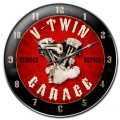 Vintage-Retro V-Twin Garage Wall Clock