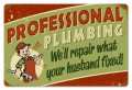 Vintage-Retro Professional Plumbing Metal-Tin Sign LARGE