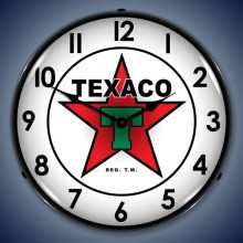 Vintage-Retro  Texaco w/numbers Lighted Wall Clock