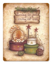 Vintage-Retro Purring is Smiling Metal-Tin Sign