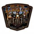 Retro Hawgs Out Tin Sign 15 x 15 Inches