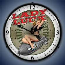 Vintage-Retro  Lady Luck Lighted Wall Clock
