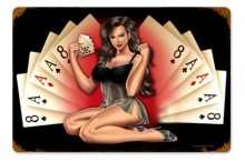 Vintage-Retro Feelin Lucky Metal-Tin Sign