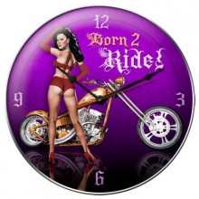 Vintage-Retro Born 2 Ride Wall Clock