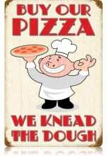Vintage-Retro Buy Our Pizza Metal-Tin Sign LARGE