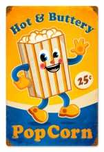 Vintage-Retro Popcorn Man Metal-Tin Sign