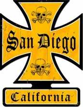 Vintage-Retro San Diego Iron Cross Metal-Tin Sign