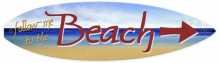 Vintage-Retro Beach Arrow Surfboard Metal-Tin Sign