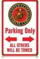 Vintage-Retro Marine Parking White Metal-Tin Sign