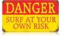 Vintage-Retro Danger Surf Metal-Tin Sign