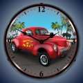 Vintage-Retro  Willys Gasser Lighted Wall Clock